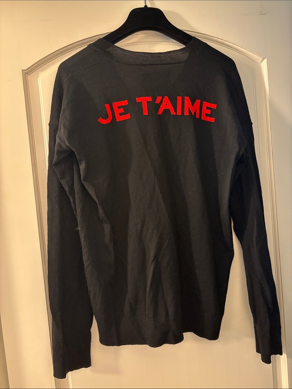 Zadig & Voltaire Black Sweater with Red "JE T'AIME" Graphic